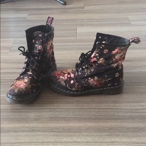 Floral and black Doc Martens size women’s 7